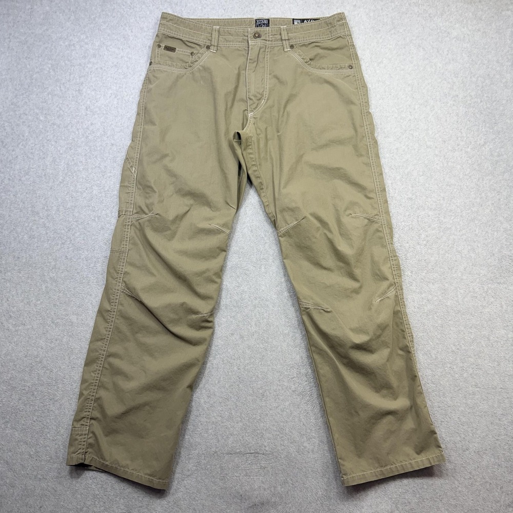 Kuhl Revolvr Pants Mens 32x30 Khaki Canvas Outdoor Hiking Stretch Vintage Patina